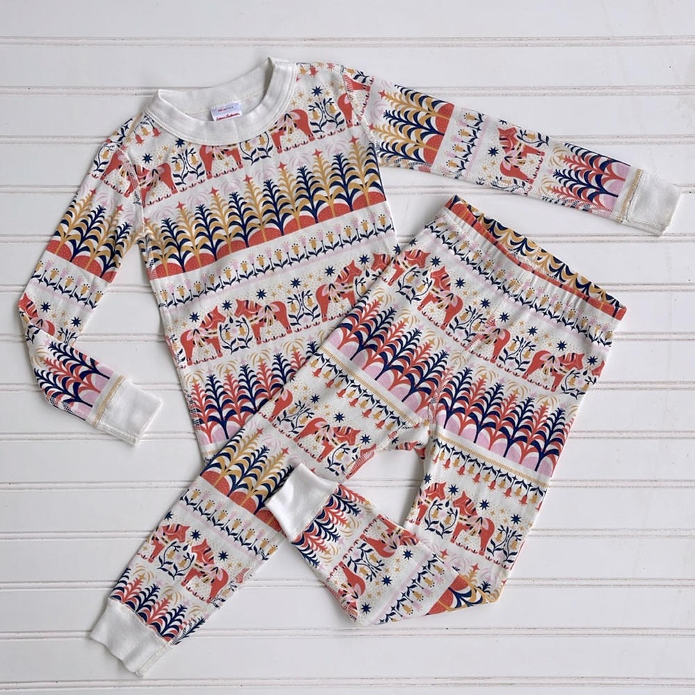 HANNA ANDERSSON EUC 100% Organic Cotton Horse Unicorn Pajama Set